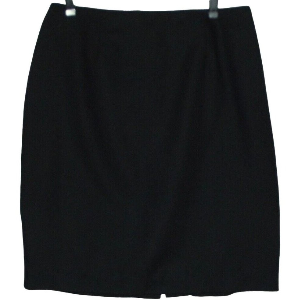 Christy Girl Skirt Womens 14 Vtg Black Straight Pencil Knee Length high waist